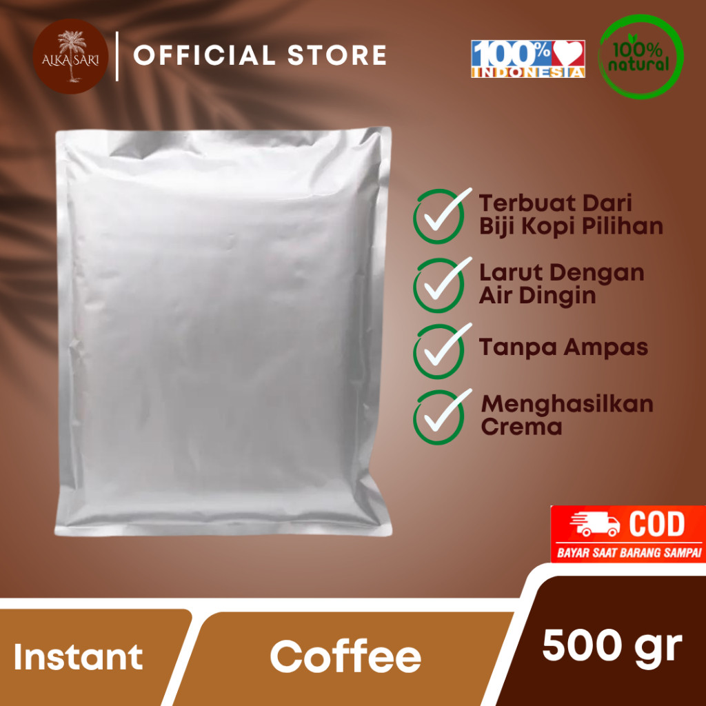 

Instant Coffee / Bubuk Kopi Instan Tanpa Ampas Alka Sari 500gr