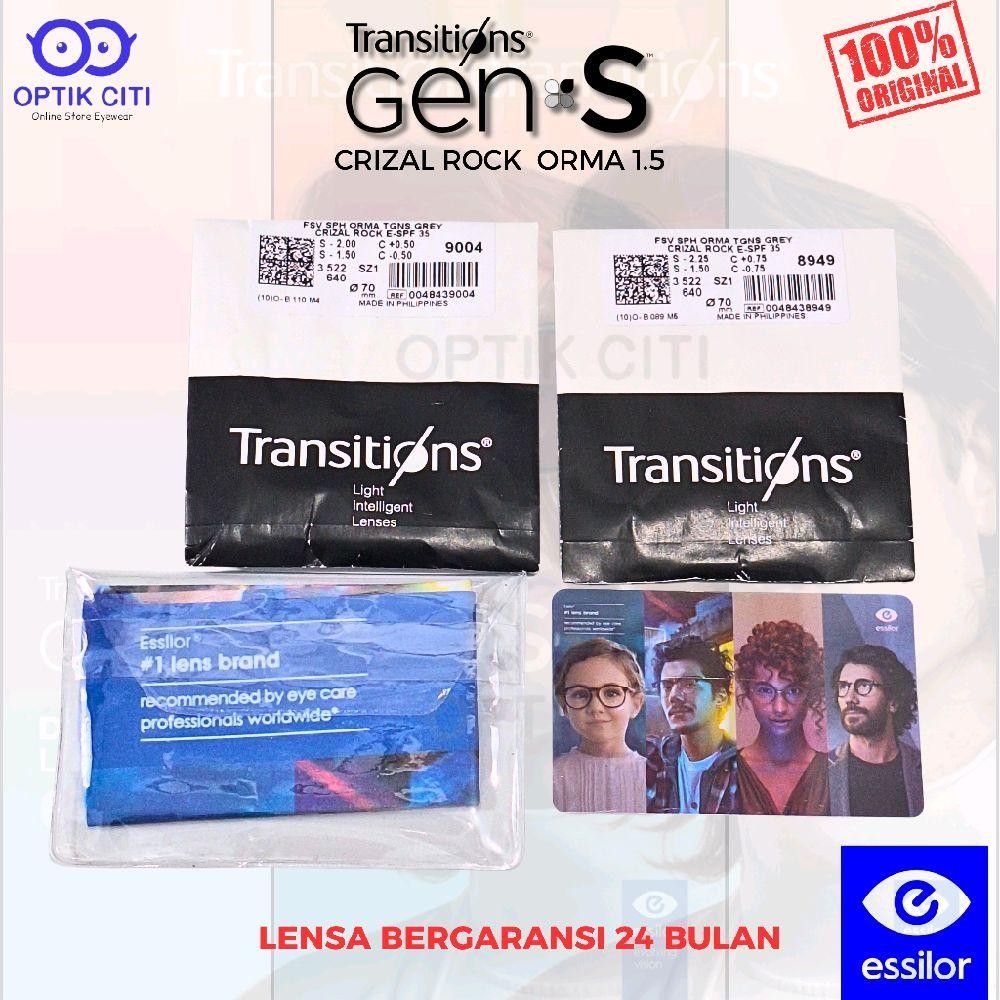 Lensa Kacamata Photocromic Crizal Essilor Transition Gen S Original Cylinder Tinggi / Minus Tinggi