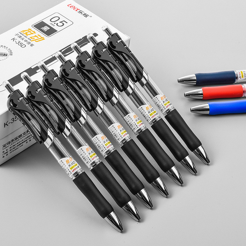 

Retractable Gel Pen 0.5mm Black Blue Red Retractable Gel Ink Comfortable Grip for Smooth Writing Office School Supplies