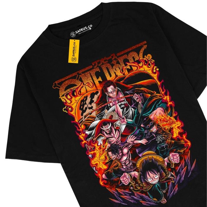 (TOP) Beseldi - Kaos Baju Distro Para Bajak Laut Monkey D Luffy Shirohige Ace ASCE Edward Newgate Sa