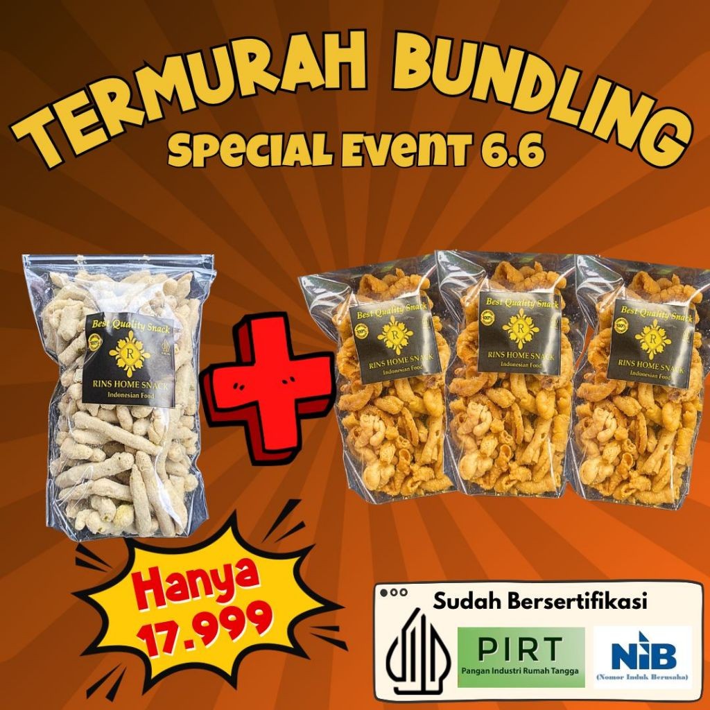 

TERMURAH BUNDLE 75GR Berat USUS ORI DAN BASRENG 75GR DAPAT 4 BUNGKUS!!(USUS 3 DAN BASRENG 1)