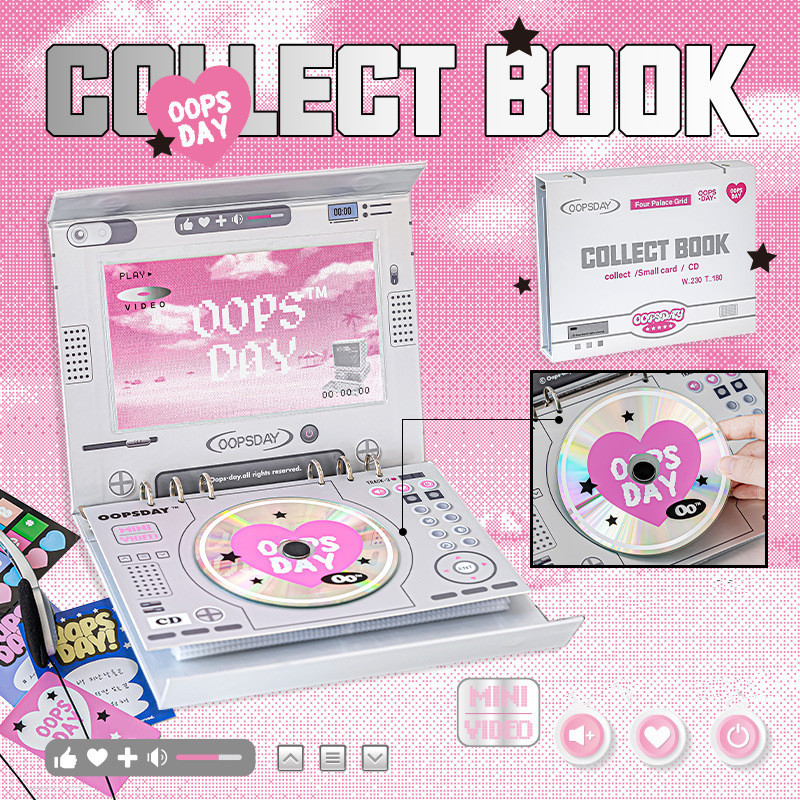 

MINKYS Retro DVD Kpop Photocards Collect Book Kpop Binder Notebook Cover Diary Agenda Planner School Stationery