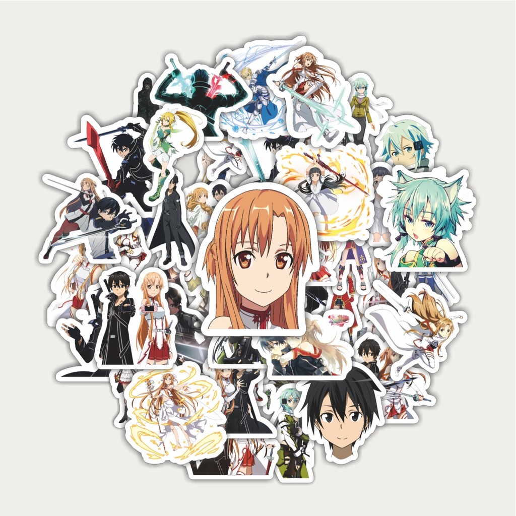 

Sticker Pack Stiker Anime Series Sword Art Online Character Mix | Sticker TUMBLR | Stiker LAPTOP KOPER HELM