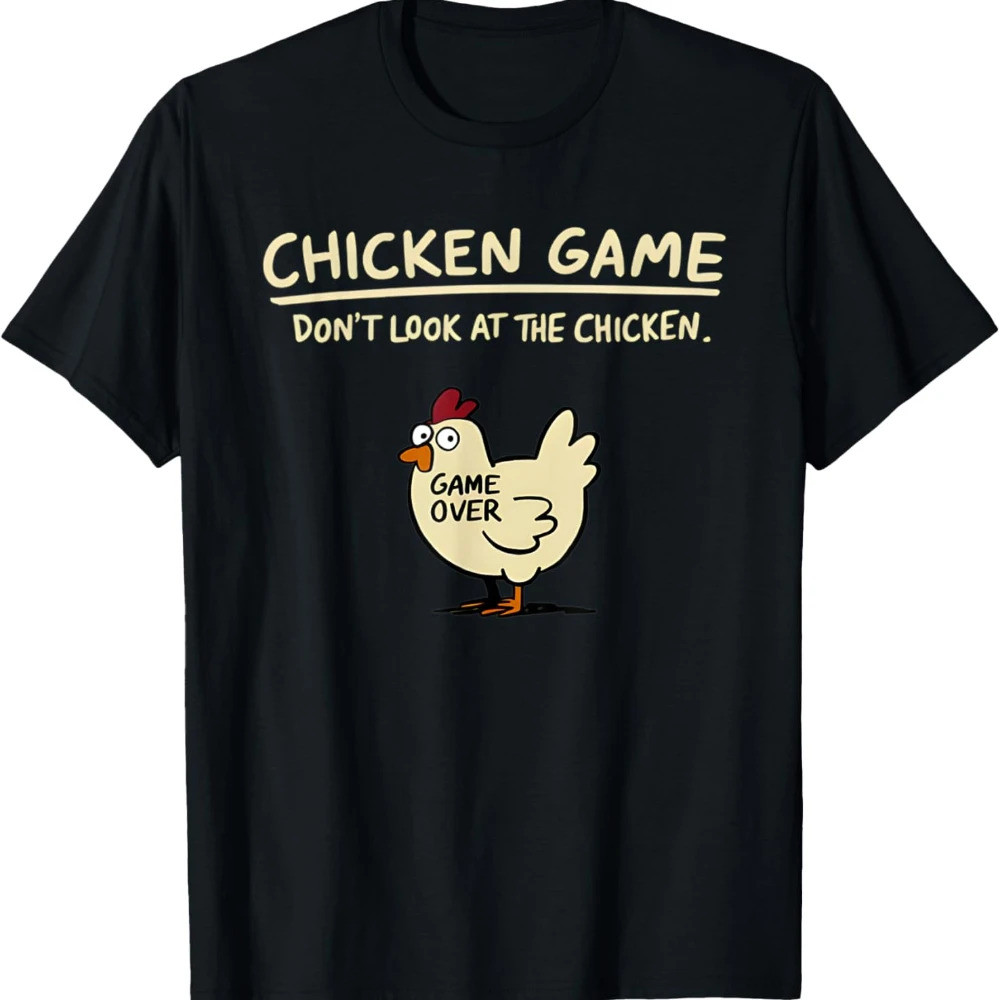 Kaos game ayam tanpa motif ayam, kasual pria, luar ruangan sehari-hari, kaos bermotif dengan leher b