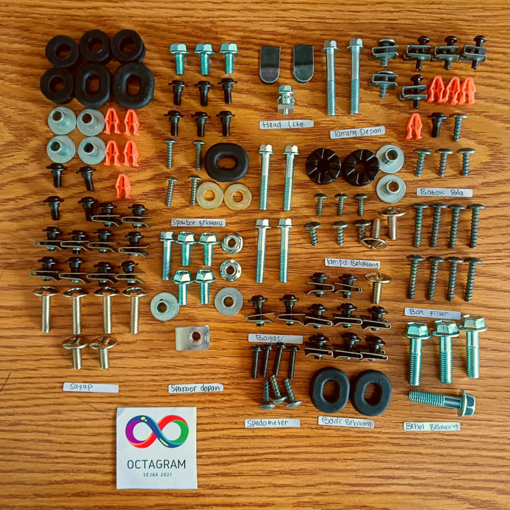 COD / Promo / Original / Baut Supra X 125 Helm In Fullset / Baud Honda Supra X 125 Helm In Full body