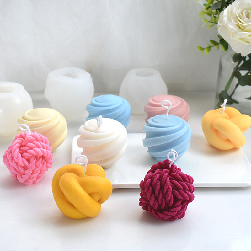

3D Wool Shape Candle Mold Scented Candle Casting Silicone Mold DIY Soap Making Wax Mold Handcraft Home Decoration Resin Molds