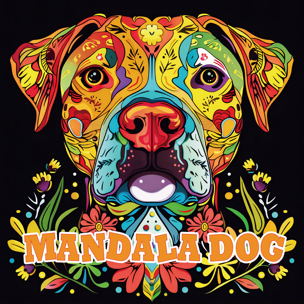 

Mandala Dog Art Coloring Book 20 Page For Birthday Party Relieve Stress Kill Time Graffiti Painting Drawing Adult Picture Books