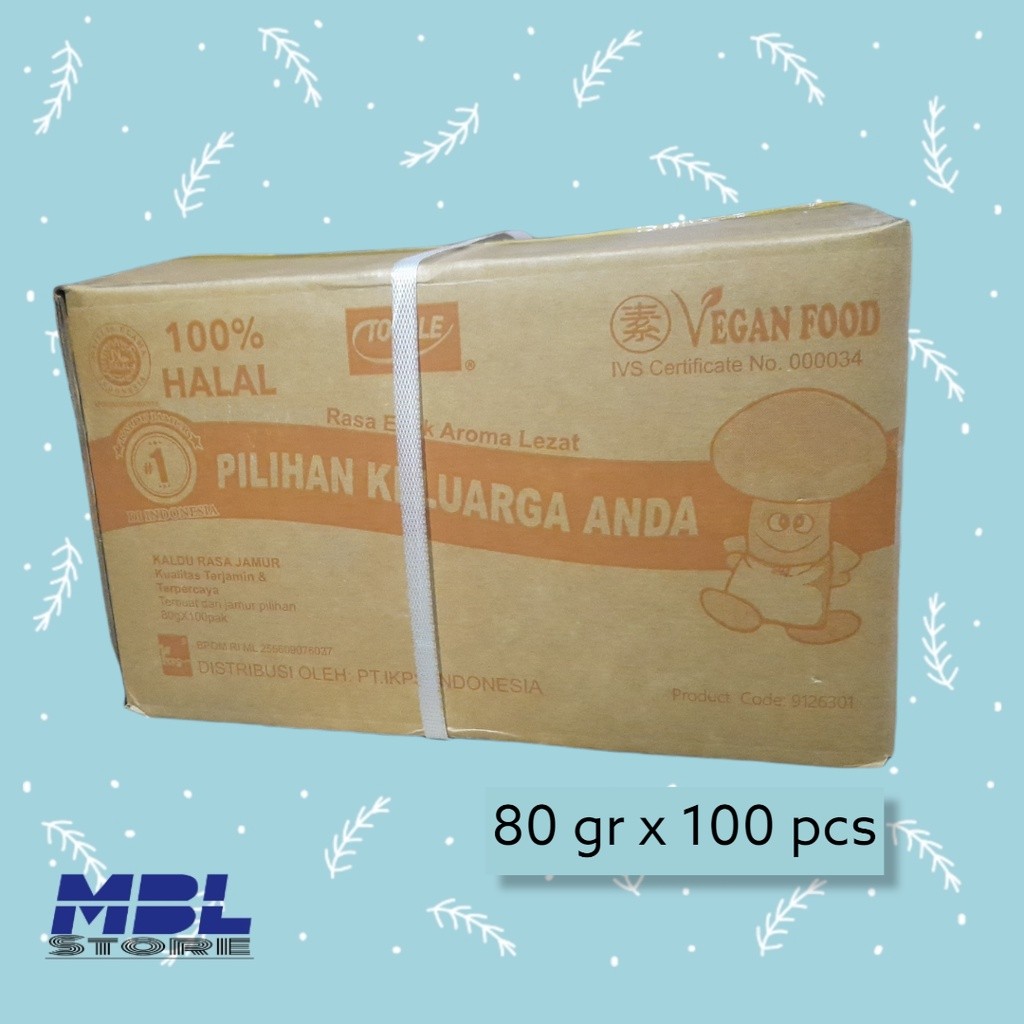 

Totole kaldu jamur 80 gram 1 dus isi 100 pcs