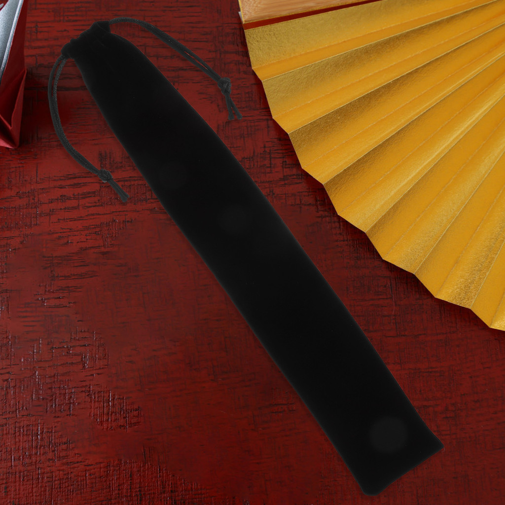 

4pcs Folding Storage Bag Vintage Fabric Pouch for Hand Paper Wood Fan Durable Lightweight Portable Gift Packaging Case Chinese