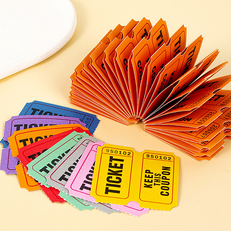 100 Pcs Raffle Tickets For Classroom Lottery Roll Of Single Paper Labels Drink Events Raffle Tickets