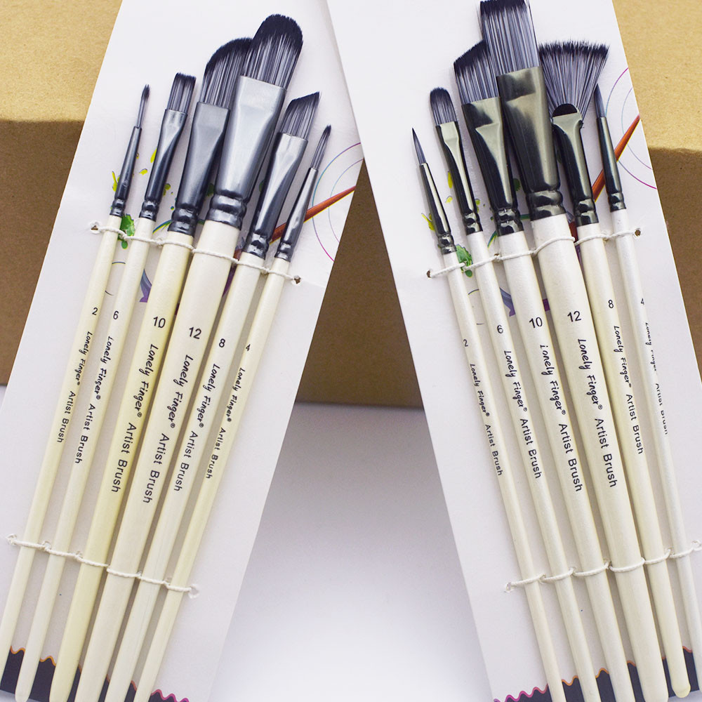 

Professional Artist Paint Brush Set of 6 - Painting Brushes Kit for Canvas, Watercolor & Fabric - for Beginners and Professional