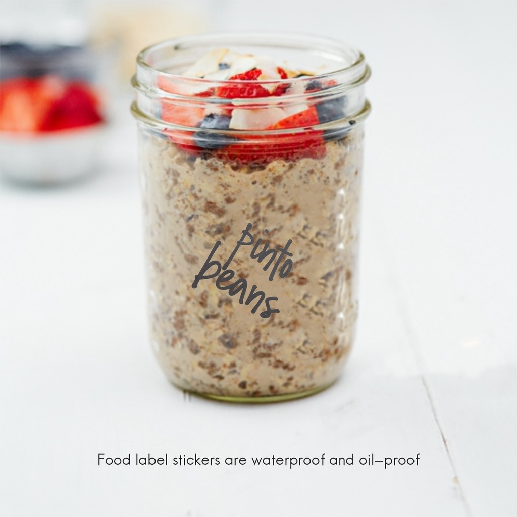 

-FQYL 168PCS Pantry Label Printed Home Containers Jars Bottles Tags Waterproof Transparent Self-Adhesive Food Label Stickers