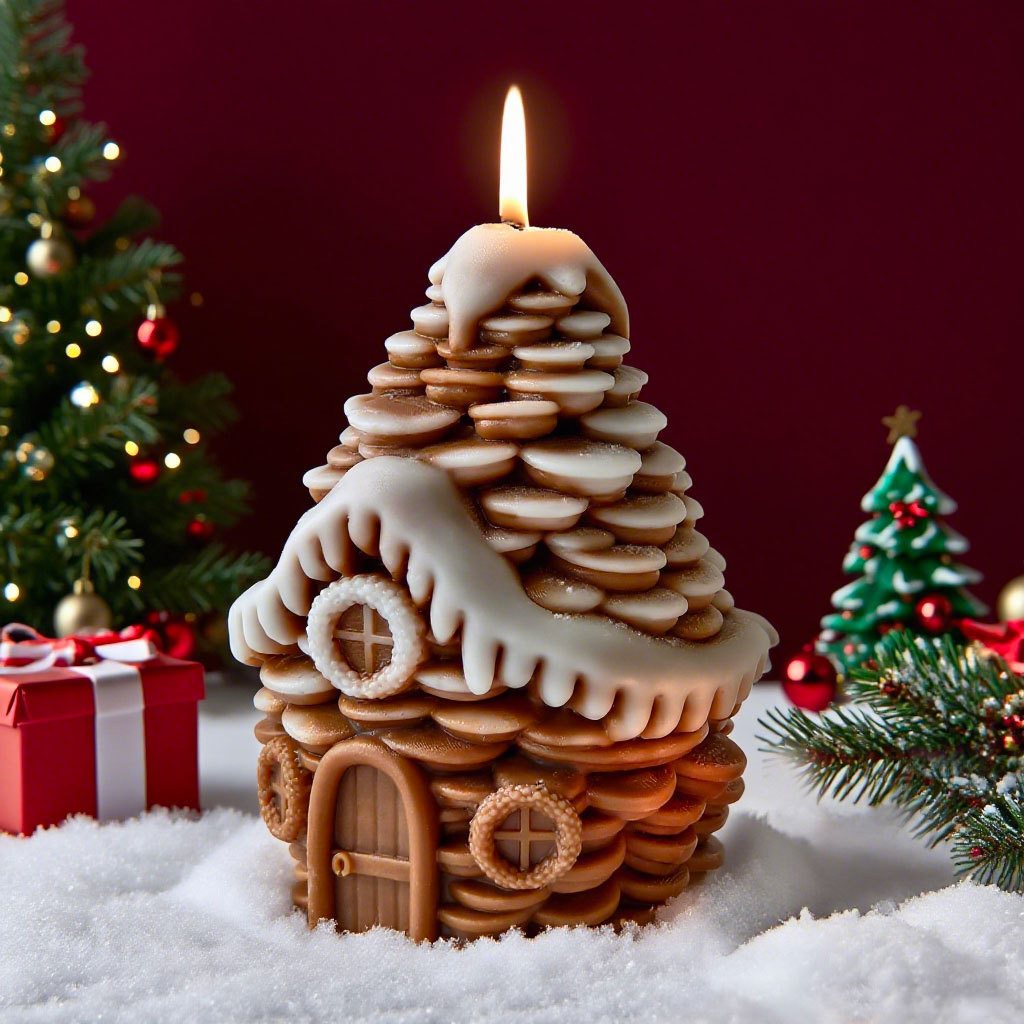 

3D Pinecone House Candle Silicone Mold DIY Series Scented Candle Handmade Making Gypsum Resin Mould Home Decor Gifts