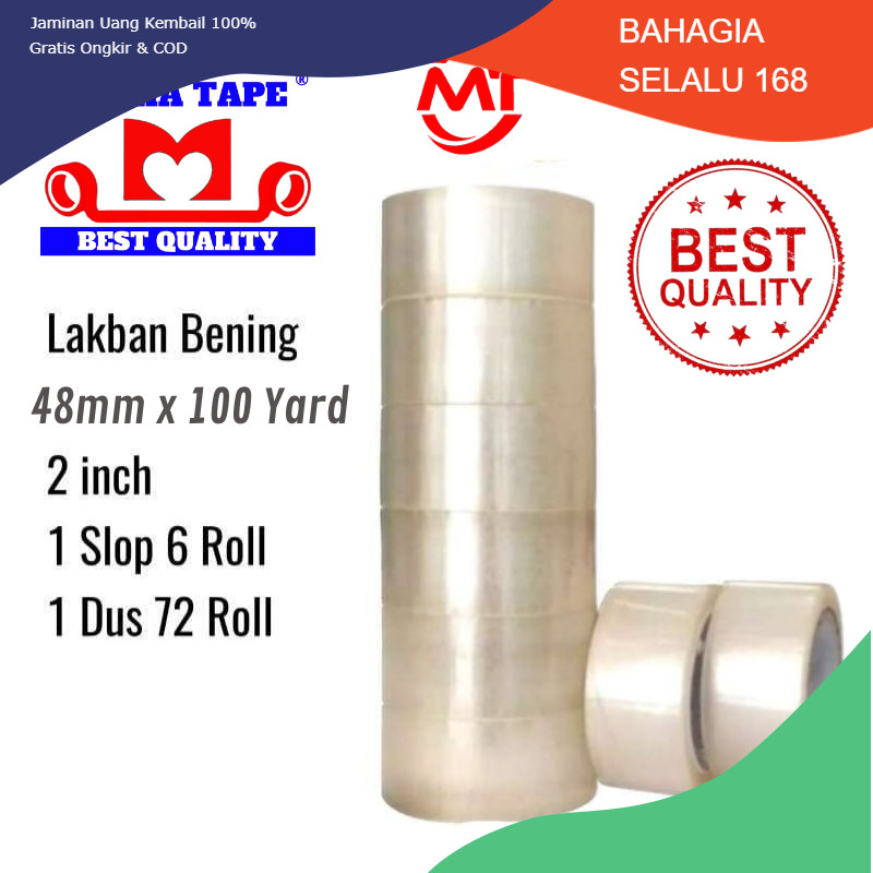

Lakban Mulia Tape Ukuran 48mm X 100 Yard Kemasan 1 Slop