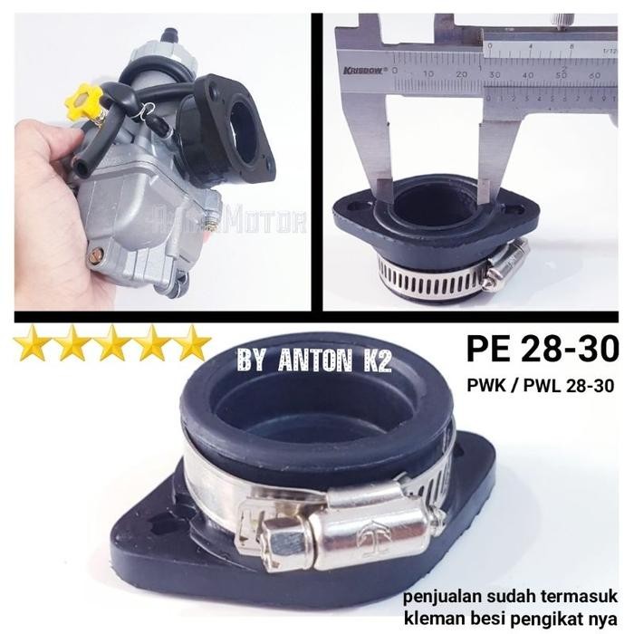 PROMO KARET INTEK MANIPUL/KARET PENYAMBUNG SAMBUNGAN KARBU PE28 PE30 PWK PWL - Plus Klem Besi, KARBU