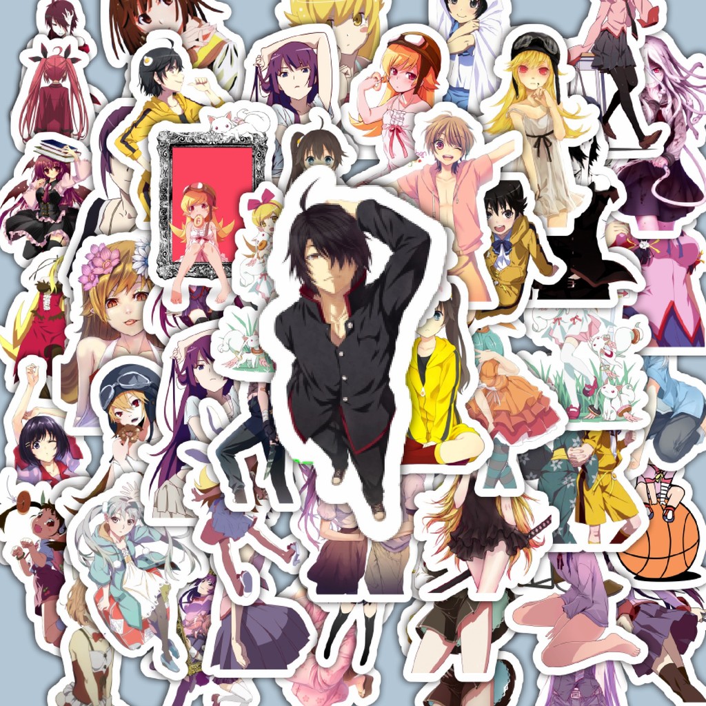 

100PCS Lucu Stiker Game Series Monogatari Karakter Mix 2 Stiker Aesthetic Stiker Anti Air Stikers Berperekat Waterproof sticker decal buat Motor Helm Buku Journal Koper Casing HP Laptop Botol Minum Hadiah anak