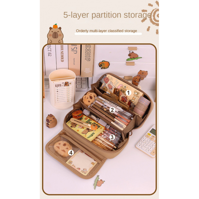 

Volcano Adventure Series Flip-Top Pencil Case - Large Capacity Design, Suitable for Male and Female Students。