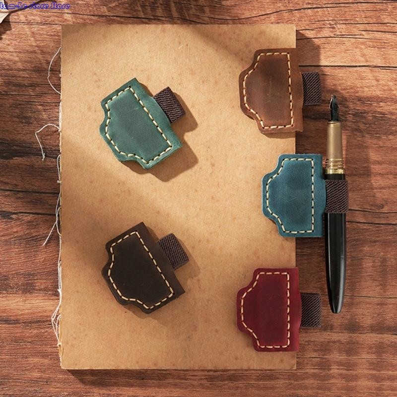 

Leather Bookmarks with Elastic Pen Holder Book Page Holder Clip for Book Lover Student Teacher Reader