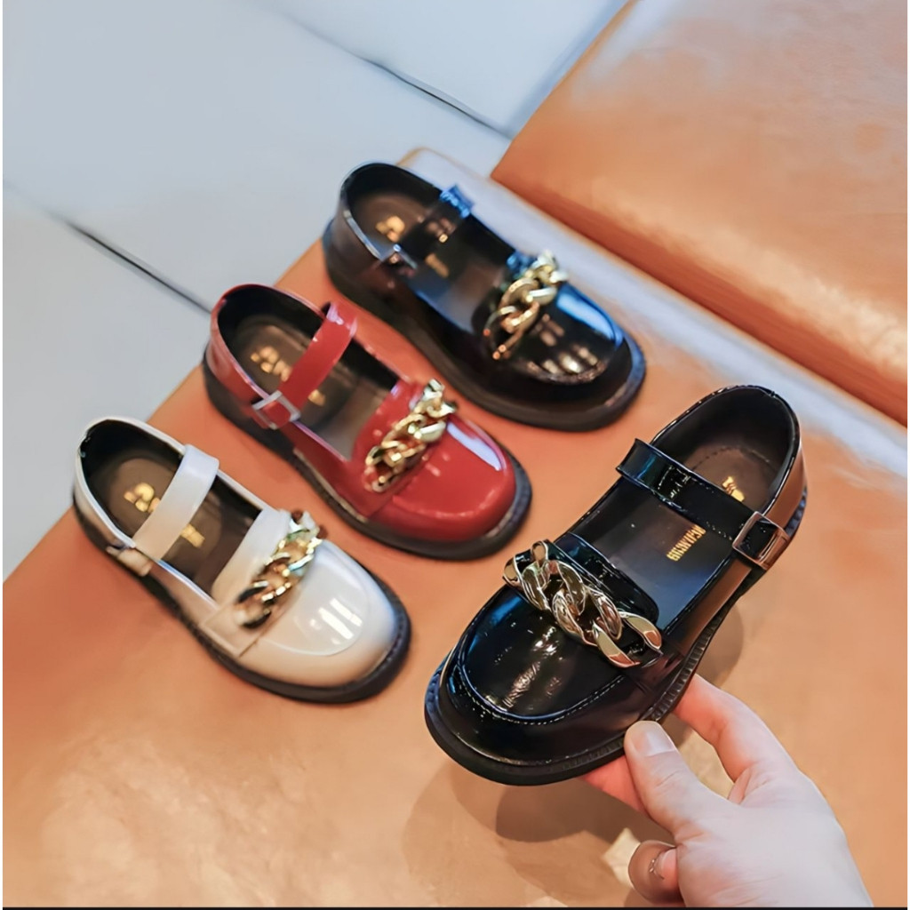 Sepatu Docmart Anak Perempuan Model Rantai Kekinian / Sepatu Anak Cewek Terbaru / Sepatu Pesta Anak 