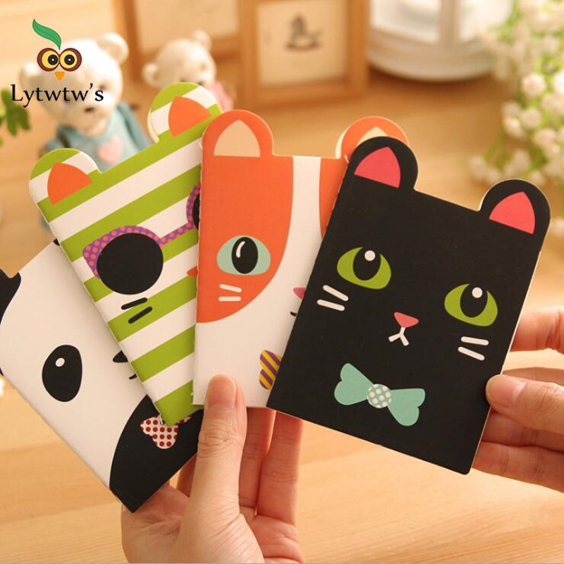 

Mini Cute Kawaii Journal Diary Notebook Lined Paper Notepad Stationery School Office Supply Gift Freebie Black Cat Panda