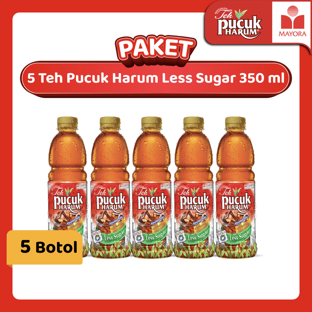 

Paket 5 Teh Pucuk Harum Less Sugar MT 350 ml