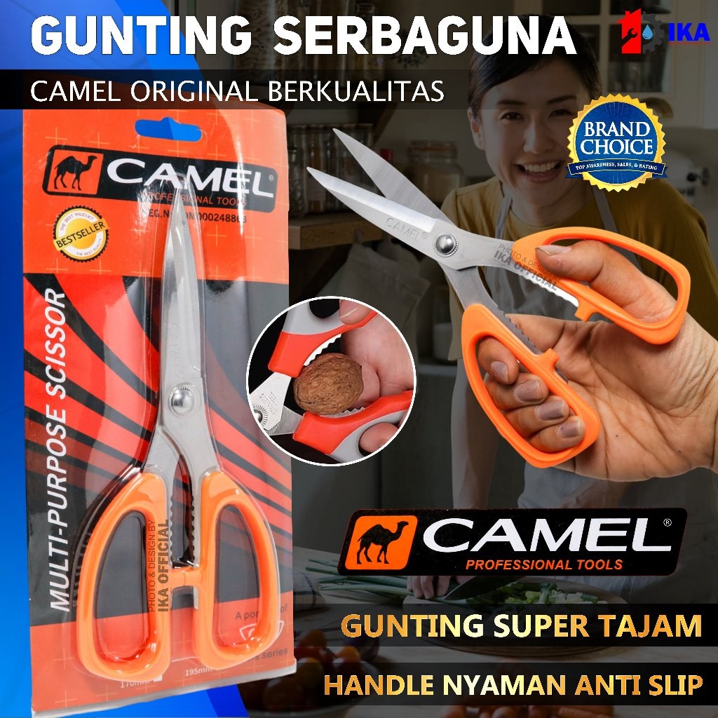 

Camel Gunting Serbaguna / Multifungsi Gunting Kertas kain / gunting, gunting serbaguna, gunting multifungsi, gunting stainless, camel / Gunting murah serbaguna tajam / Gunting Multifungsi Serbaguna Super Tajam (G778) / CAMEL Gunting Kulit Kain Seng