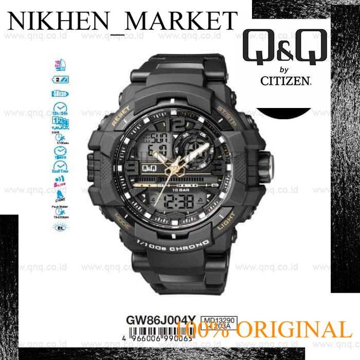 NIKHEN Q&Q QnQ QQ Original Jam Tangan Pria Dual Time- GW86 GW86J Water Resist