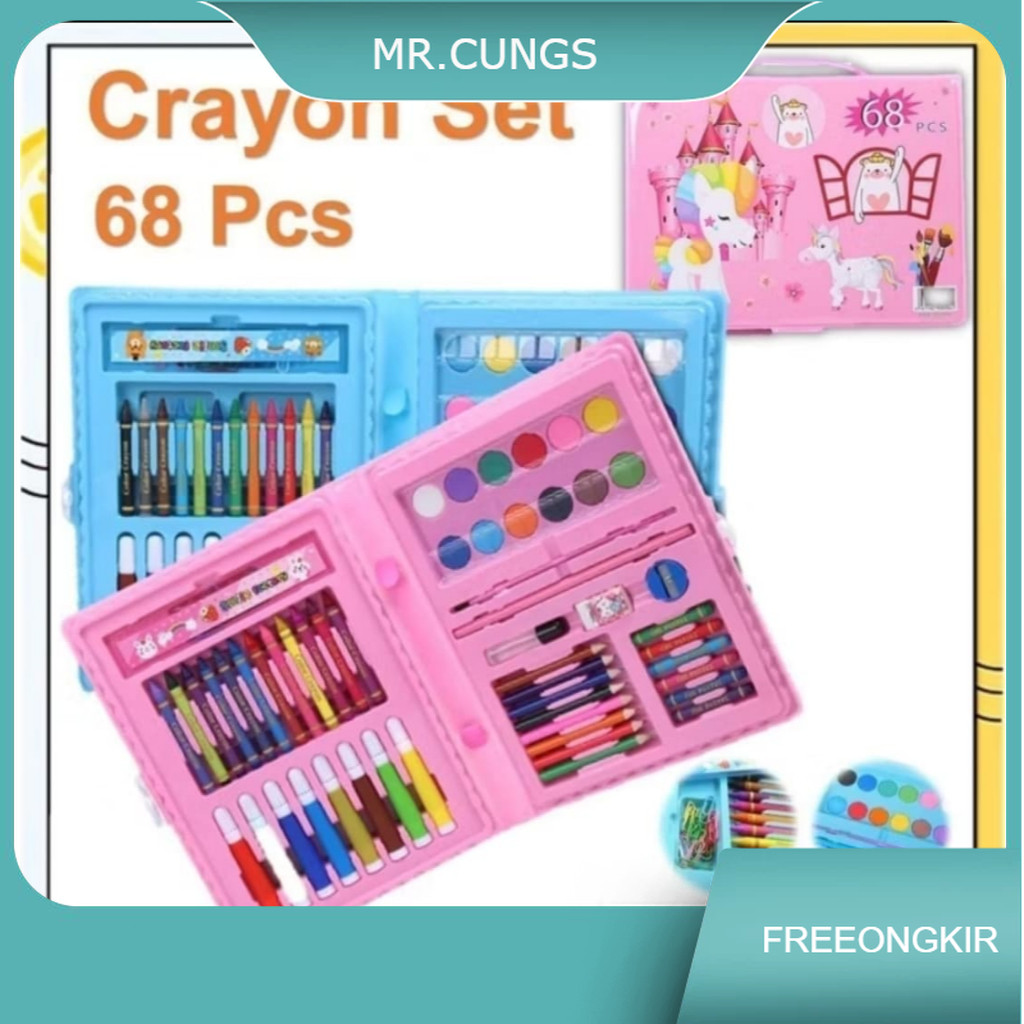 

Crayon Set 68pcs / Krayon Mewarnai Anak 68pcs / Pensil Warna Set 68pcs
