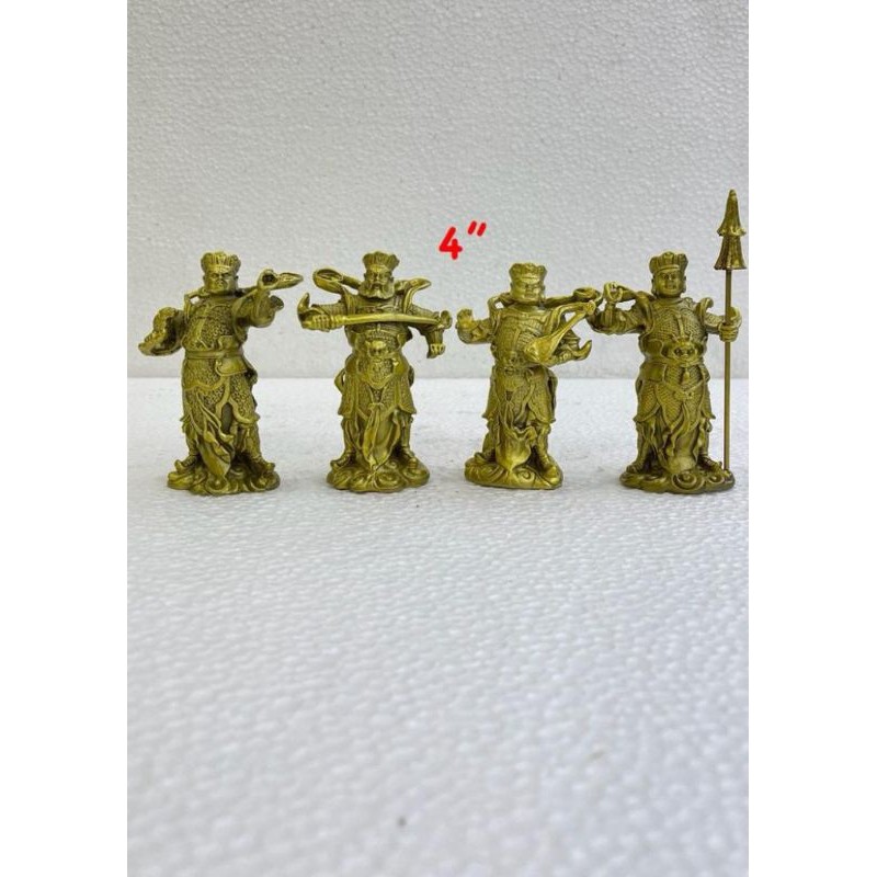 patung dewa si ta tian wang / 4 raja langit - kuningan - 4inch
