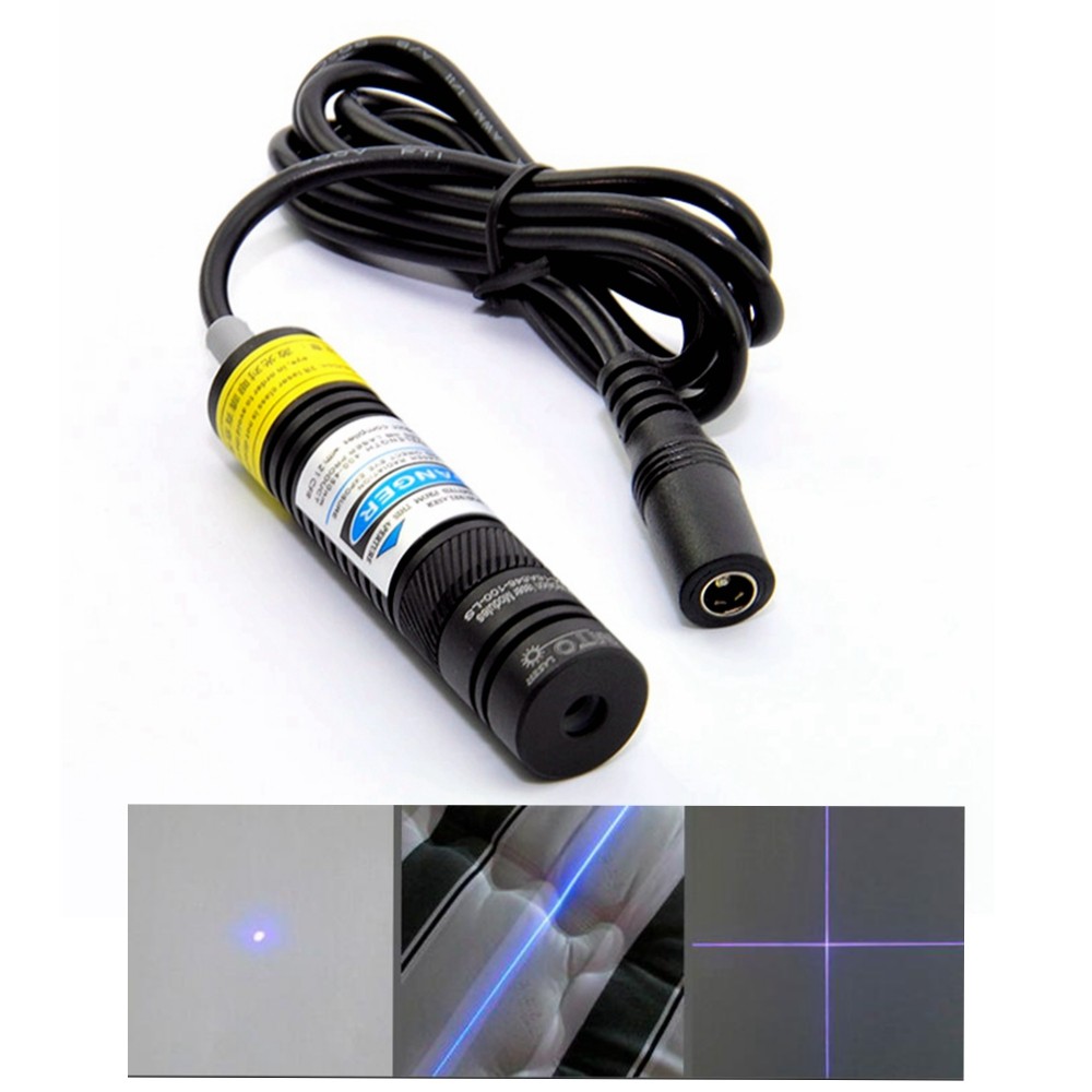 Adjustable 405nm Violet Blue Laser Diode Module 100mw 200mw 300mw 5V Power Adapter 16*68mm