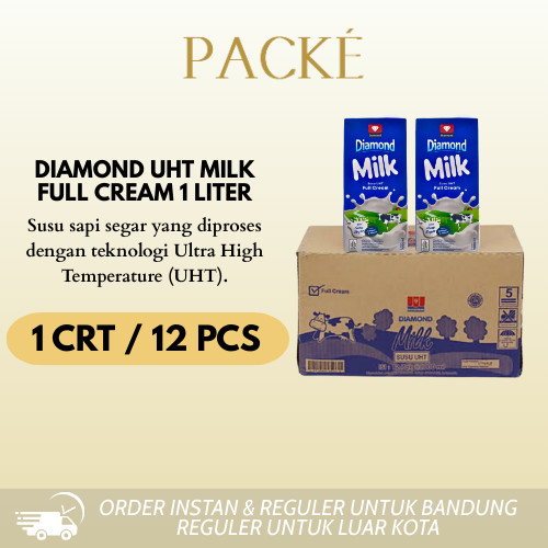 

Diamond Susu UHT Full Cream 1000ml -1KRT/12PCS Susu Full Cream