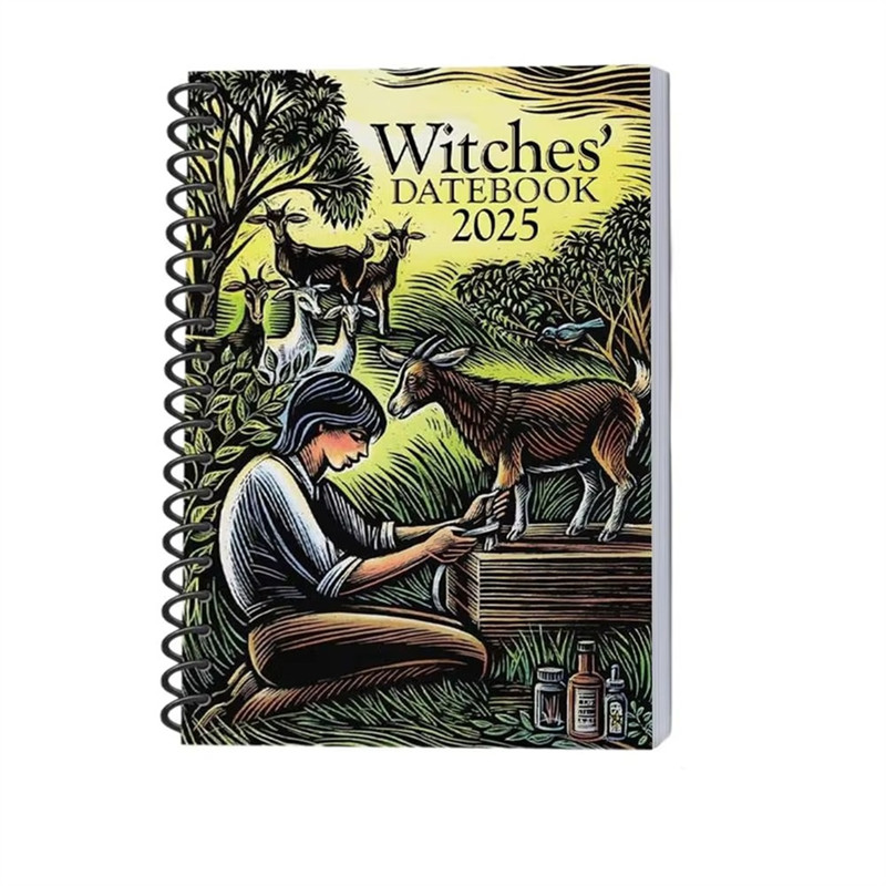

AC23-Witches Datebook 2025 Modern Witch's Grimoire Journal Beautiful Novelty Planner Weekly And Monthly For Family Friends