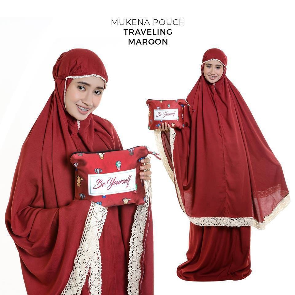 mukena rayon premium Mukena Katun Rayon Renda Pouch Traveling mukena traveling mini terbaru