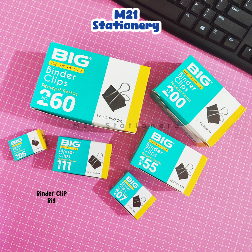 

(1 PACK) BINDER CLIP BIG / 105 107 111 155 200 PENJEPIT KERTAS KLIP BESI PAPER CLIP STATIONERY MURAH