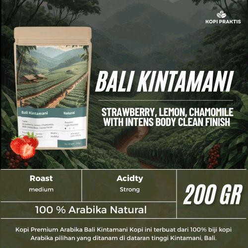 

ROASTED BEANS ARABIKA NATURAL BALI KINTAMANI 200 GR | BIJI KOPI SANGRAI | Coffee - GILING HALUS