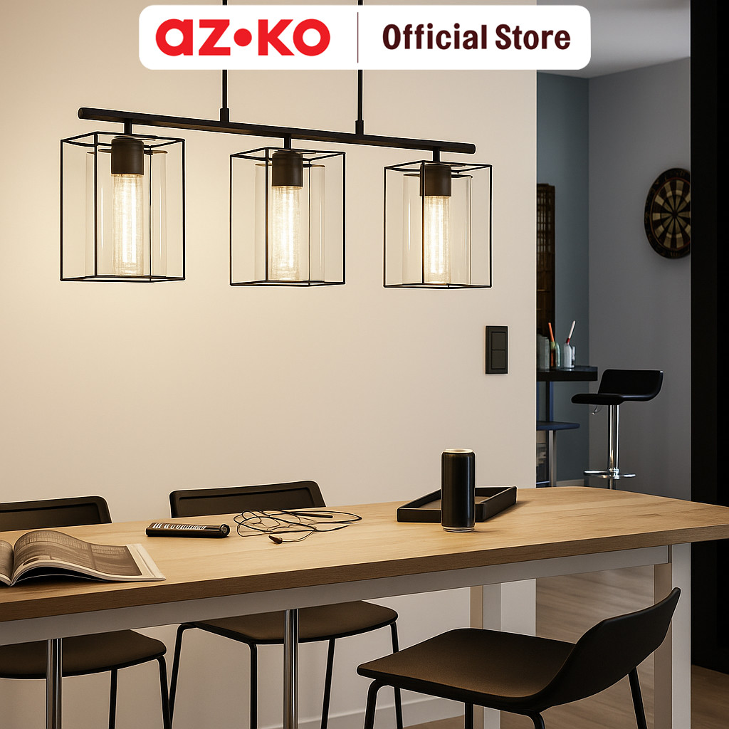 AZKO Eglo Loncino Lampu Gantung Hias 3l - Hitam Hanging Lamp Lighting Plafon Light Lampu Langit Lang
