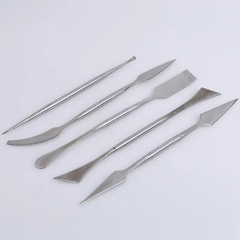 

5pcs Stainless steel clay sculpture knife Sculpture tools for modeling ceramic craft double headed Pottery & Ceramics Clay Tool