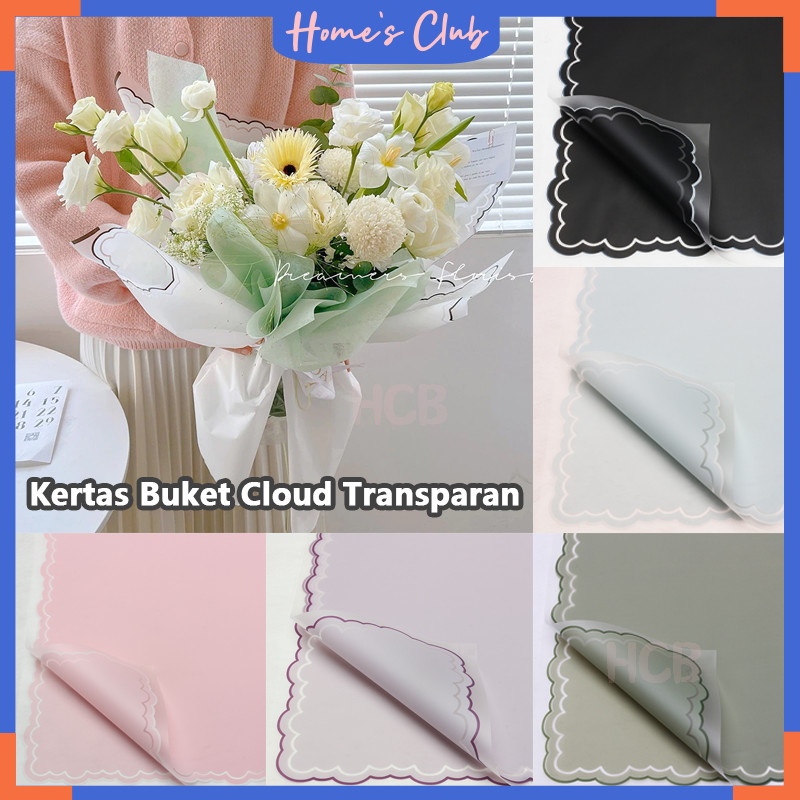 

20 Lembar Kertas Buket Motif Awan Transparan / Flower Wrapping Paper