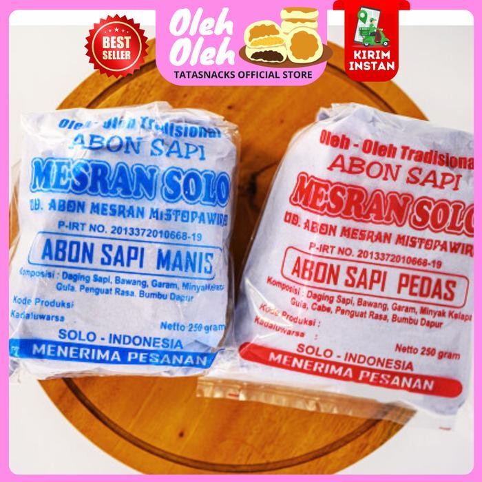 

Abon Sapi Mesran Solo Manis/Pedas - Ayam Manis
