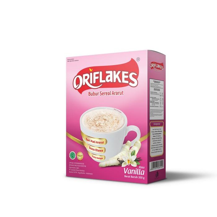 

Oriflakes umbi garut 350 gram solusi asam Lambung Sereal Oatmeal Granola - Vanila
