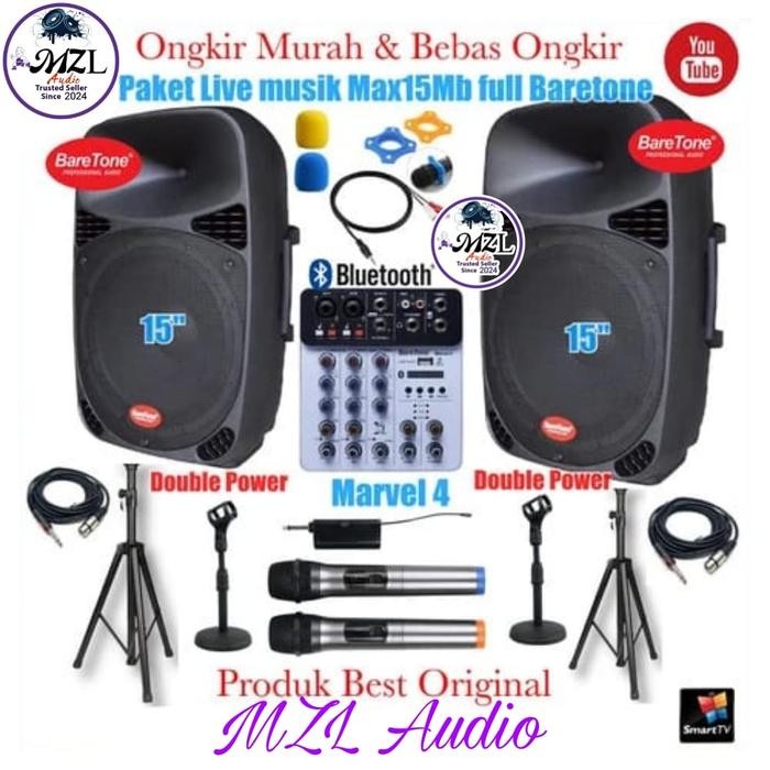 Paket Sound sound system 15inch Double Power Full Mixer Live musik