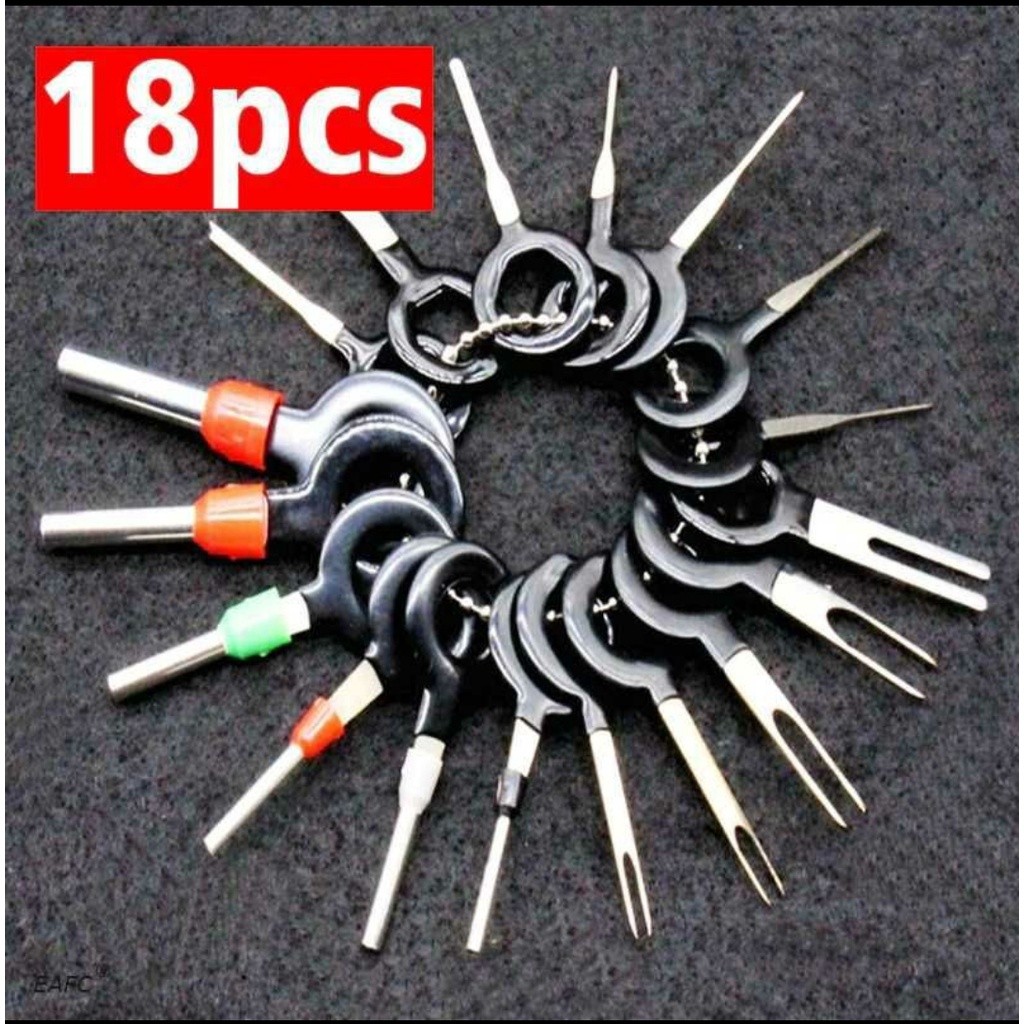 Alat Pelepas Skun Socket Pin Terminal Kabel Audio Mobil 11 &18 Pcs