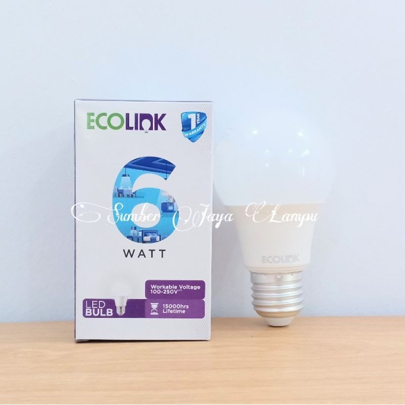 Lampu LEDBulb Ecolink 6 Watt - Cahaya Putih