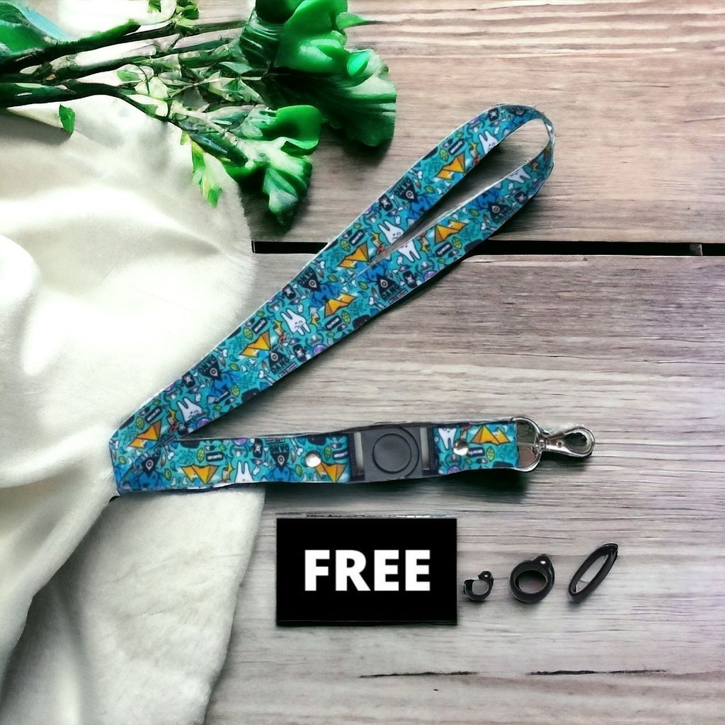 

Lanyard Gantungan Bonus 3 Karet Motif DOODLE CAMPING Full Print Bolak Balik