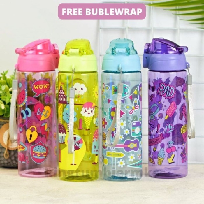 Botol Minum Anak Smiggle Colorful Karakter Botol MInum Smiggle Warna. -Pokershop