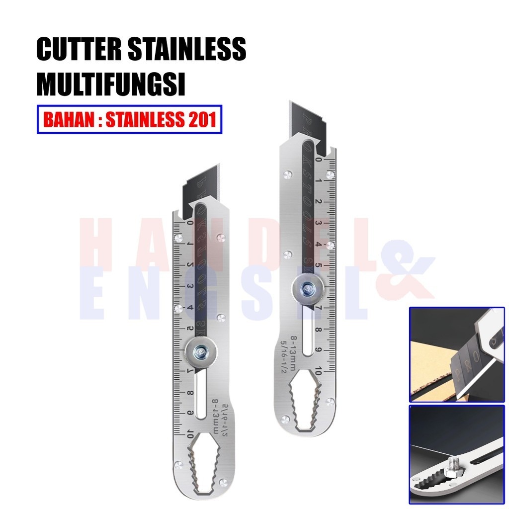 

9in1 Pisau Cutter Multifungsi Cutter Pisau Stainless Besar Pisau kater Pemotong Kertas Tahan Karat