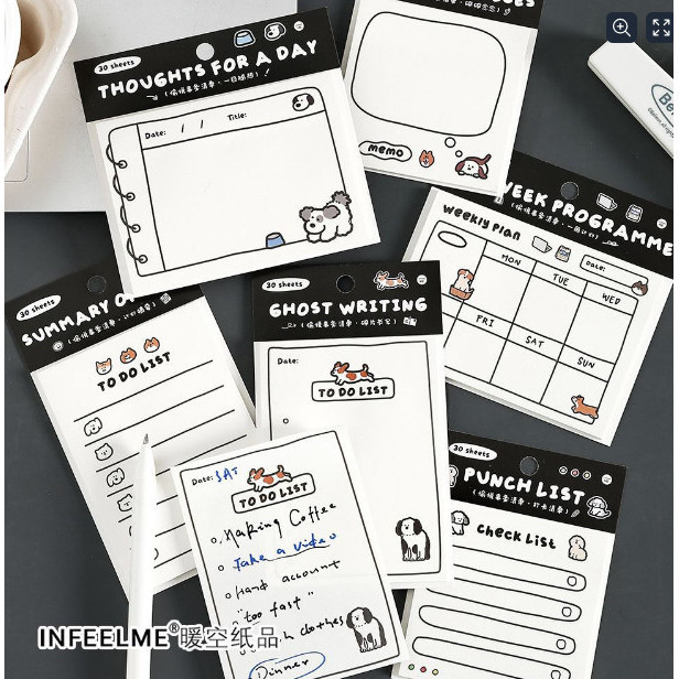 

30 Lembar Sticky Notes Memo Planner Daily To Do List Korean Memopad Catat Tulis Sekolah Stationery