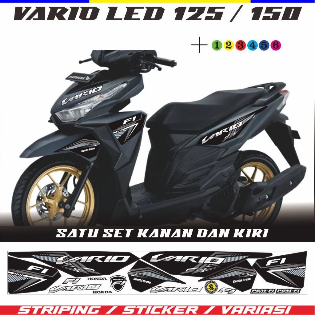 VARIASI STRIPING STIKER MOTOR VARIO LED 2015 / 2017 /LIST  STIKER VARIO 125 / 150 LED FI POLET STIKE