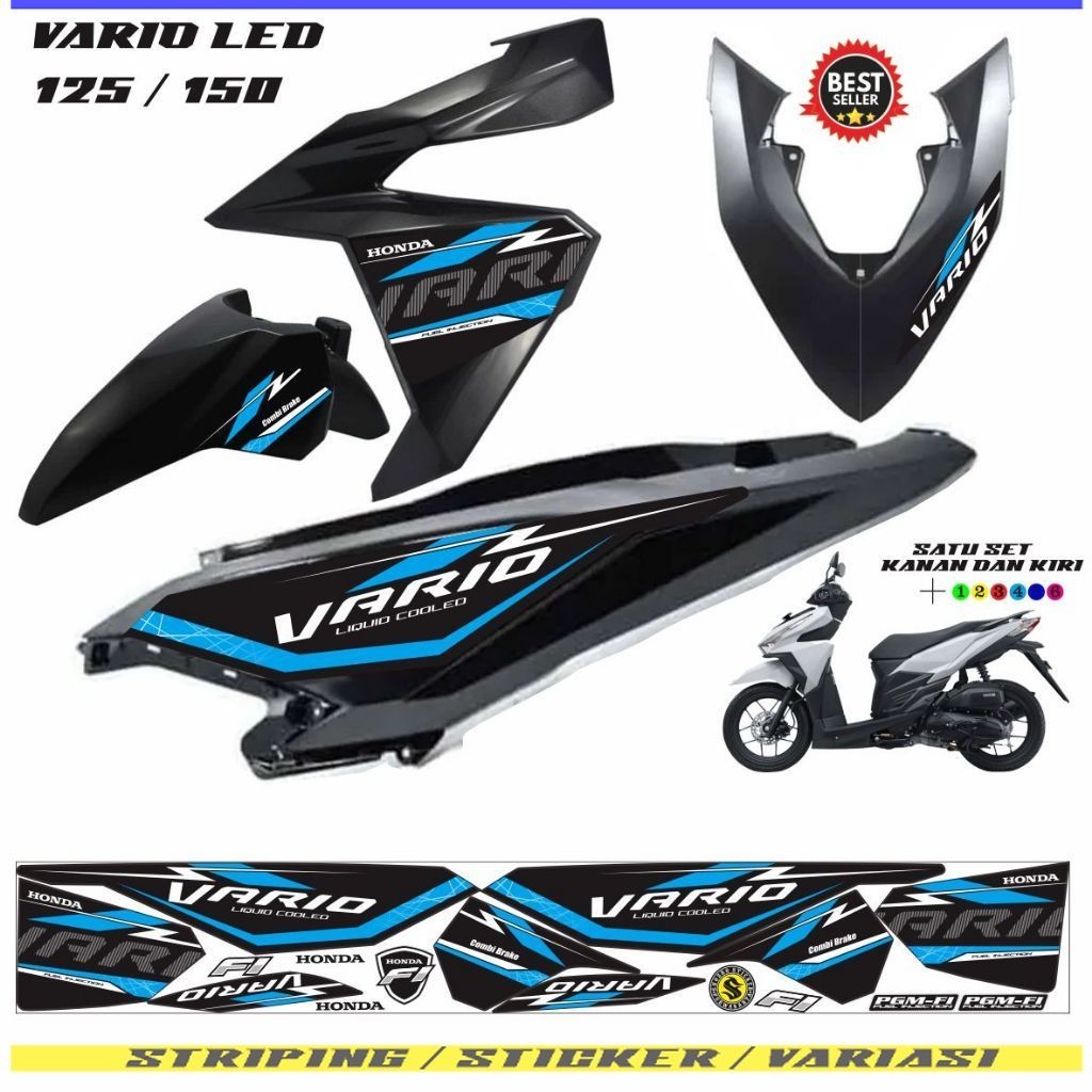 COD / POLET STIKER STRIPING VARIO LED 2015 / 2017 / STIKER VARIO 125 / 150 LED FI SETIKER