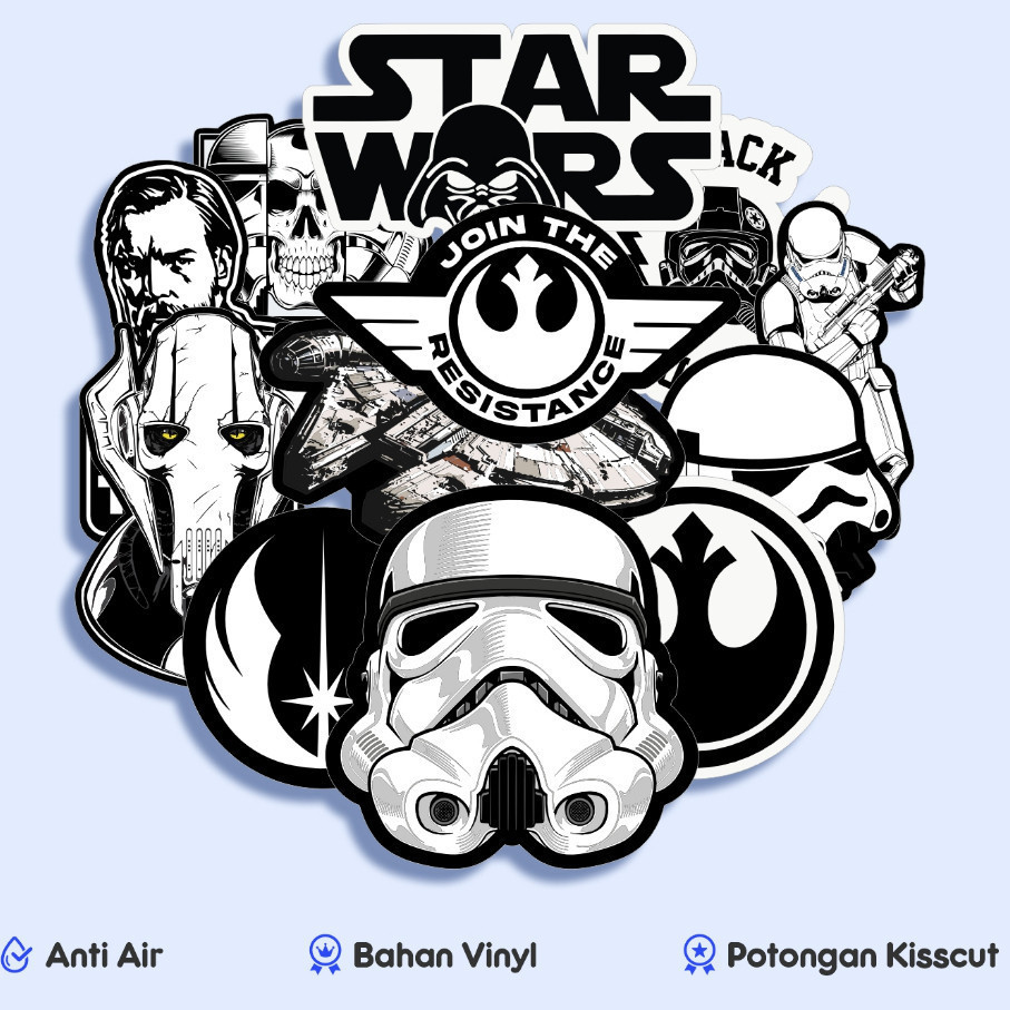 

55 PCS STICKER PACK STAR WARS UNTUK TUMBLER LAPTOP HP ANTI AIR